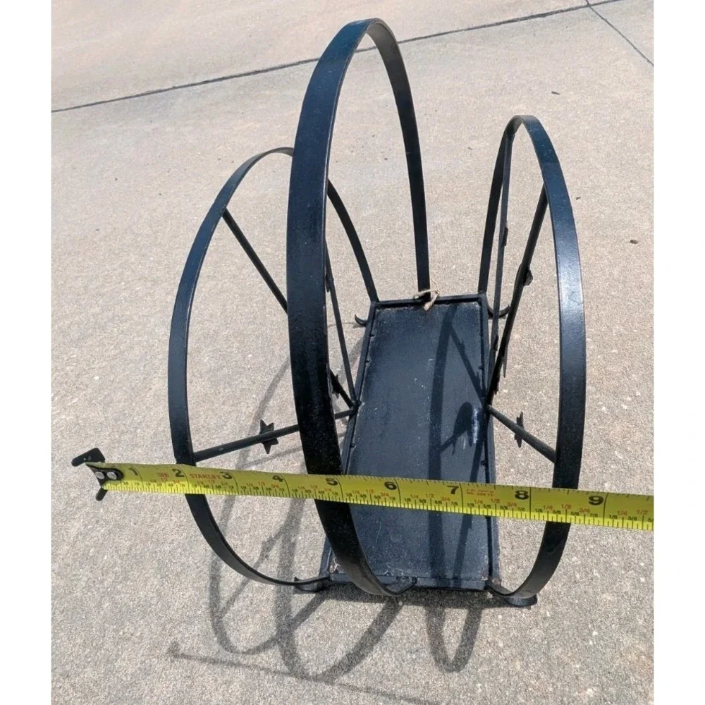 Vintage Celestial Moon & Star Black Metal Magazine/Newspaper Holder Rack 16